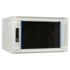 6U witte wandkast met glazen deur 600x450x368mm (BxDxH)