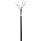 CAT5e FTP 100m buitenkabel op rol stug zwart CCA