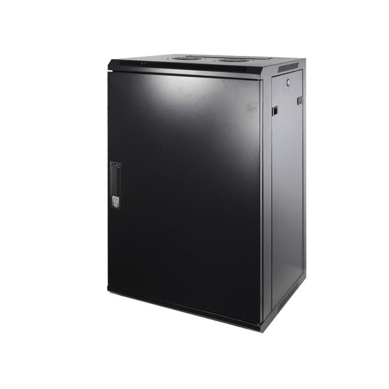 18U wandkast met metalen deur 600x450x900mm (BxDxH)