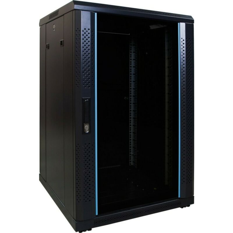 18U Patchkast met glazen deur 600x600x1000mm (BxDxH)