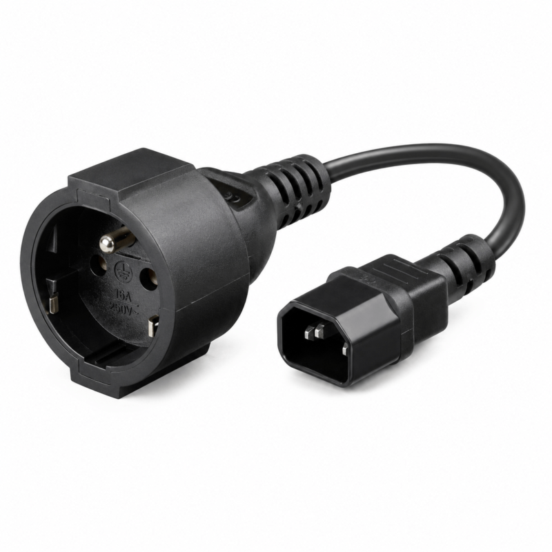 Stroomkabel AC plug naar C14  Type E 0,15m verloop - Penaarde
