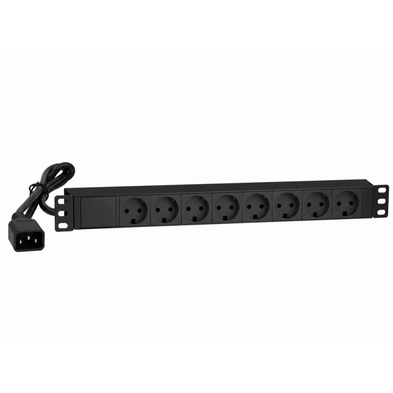 19 inch 8 voudige stekkerdoos met C14 stekker - Denemarken