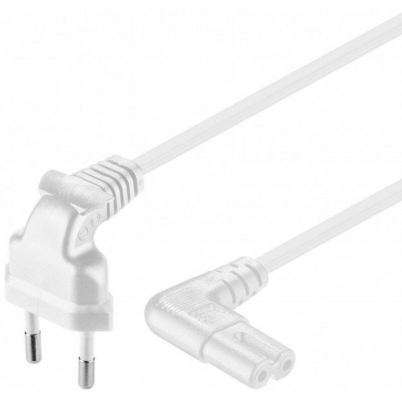 Stroomkabel haaks euro plug naar C7 2m wit