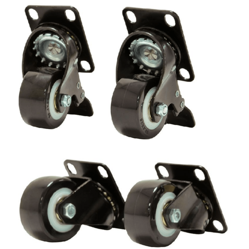 Set wieltjes voor alle 19 inch patchkasten 2 met rem