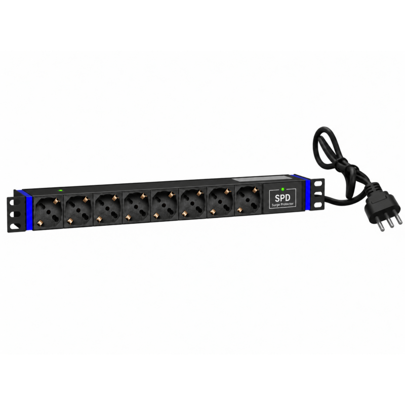 19 inch 8 voudige stekkerdoos - Surge Protection Device - Italië