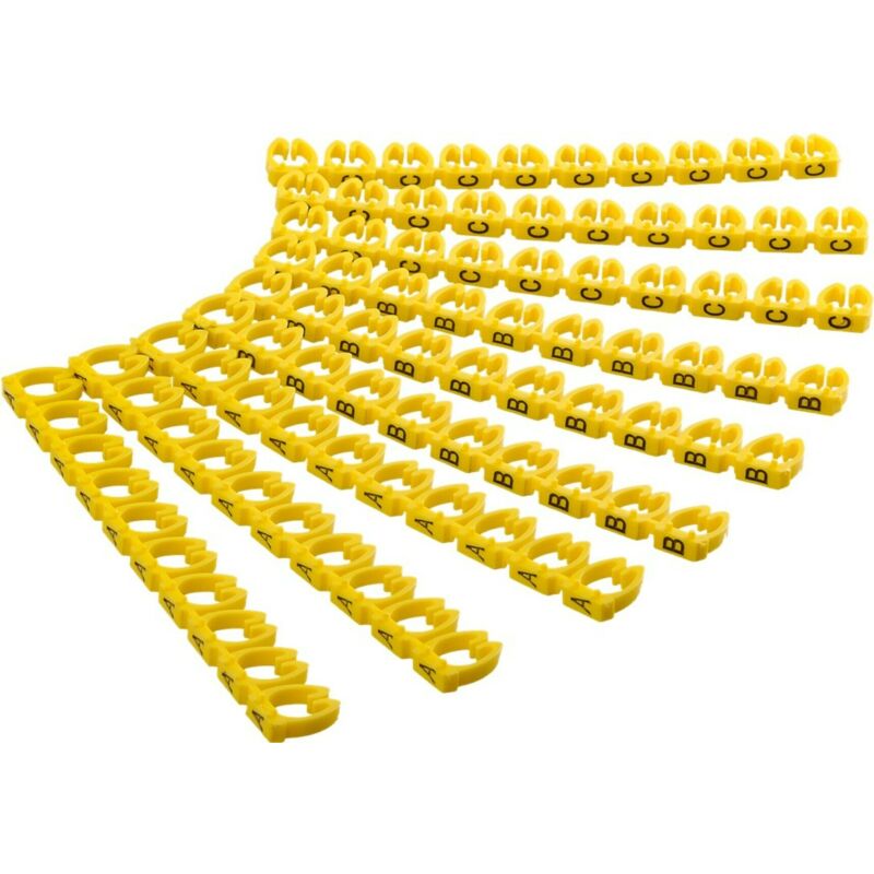 Set van 90 stuks kabelmarkering, A-B-C, 30 per letter