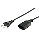 Stroom verloopkabel Europlug 3m zwart