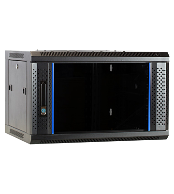 4U wandkast ongemonteerd met glazen deur 600x450x280mm (BxDxH)