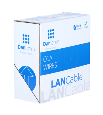 CAT6 SF/UTP 50m kabel op rol soepel grijs CCA