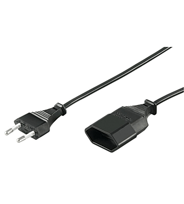 Stroom verloopkabel Europlug 3m zwart