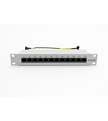 Cat6a 10 inch 12 poorts STP patchpaneel
