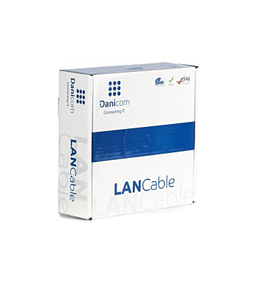 CAT5e F/UTP 50m kabel op rol soepel grijs CCA