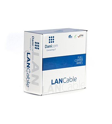 DANICOM CAT6A UTP 50m Buitenkabel op rol stug -  PE (Fca)