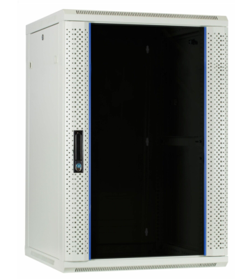 27U witte wandkast met glazen deur 600x600x1300mm (BxDxH)