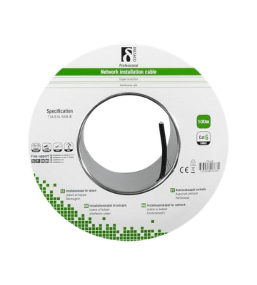 Alfaco Cat6 F/UTP 100m buitenkabel 250MHz op rol stug 100% koper LSZH (Eca)