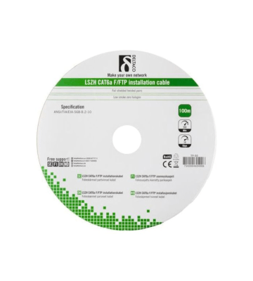 Alfaco cat6a F/FTP 100m buitenkabel 500MHz op rol stug 100% koper LSZH (Eca)