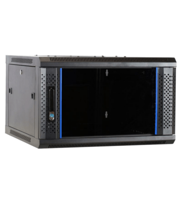 4U wandkast met glazen deur 600x600x280mm (BxDxH)
