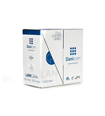 DANICOM CAT6 100% koper UTP 305m kabel op rol stug -  LSZH (Cca)