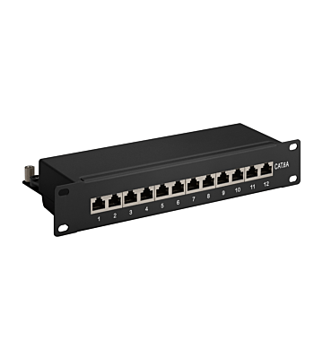10 inch CAT6a STP patchpaneel - 12 poorts