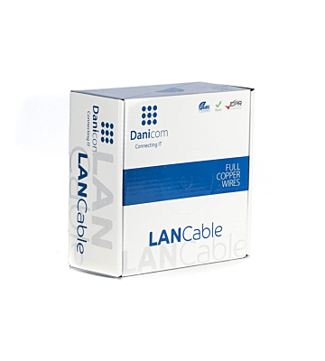 DANICOM CAT6A UTP 50m Buitenkabel op rol stug -  PE (Fca)