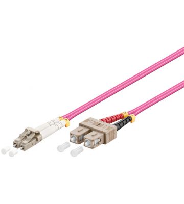 Glasvezel kabel LC-SC OM4 (laser optimized) 0,5 m