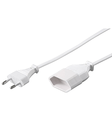 Stroom verloopkabel Europlug 5m wit