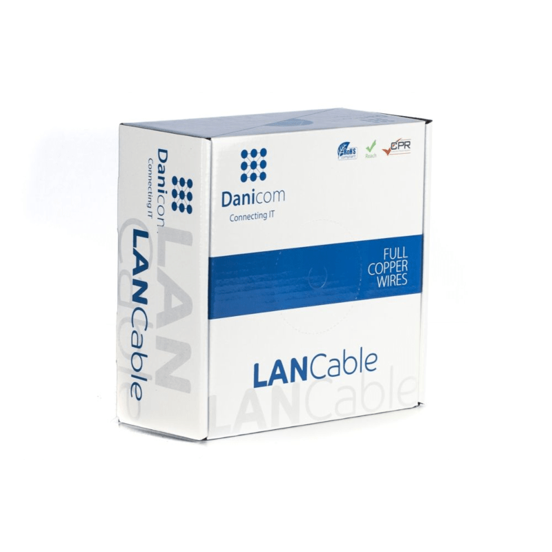 DANICOM CAT6A FTP 100m Buitenkabel op rol stug - PE (Fca)