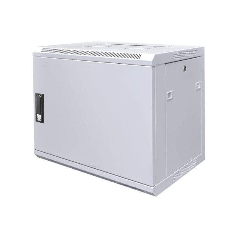 9U witte wandkast met metalen deur 600x450x500mm