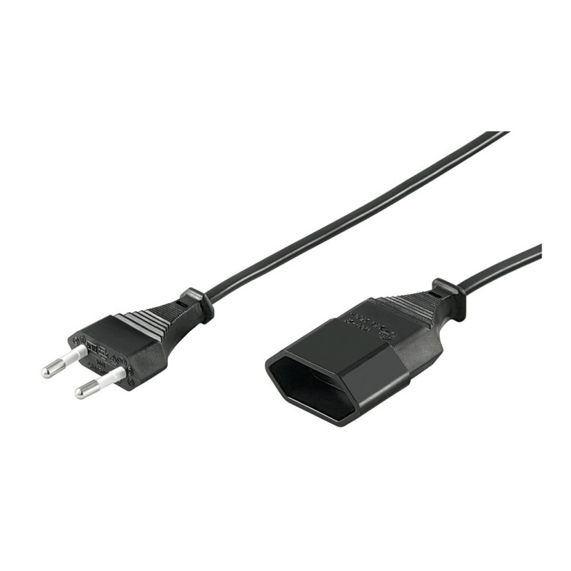 Stroom verloopkabel Europlug 3m zwart