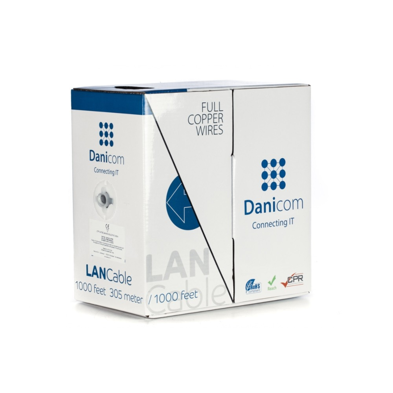 DANICOM CAT5E UTP 305m kabel op rol stug -  LSZH (Dca)