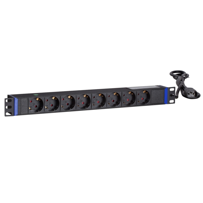 19 inch 8 voudige stekkerdoos met C14 stekker