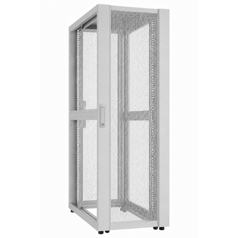 52U Datacenter patchkast met geperforeerde deur 600x1000x2400mm (BxDxH) Grijs