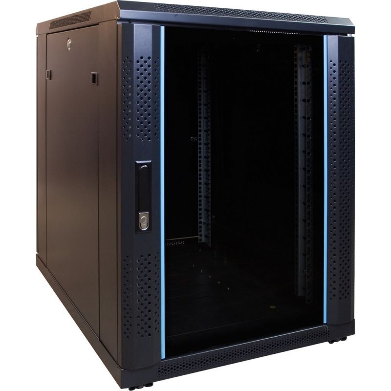15U mini Patchkast met glazen deur 600x800x860mm (BxDxH) 