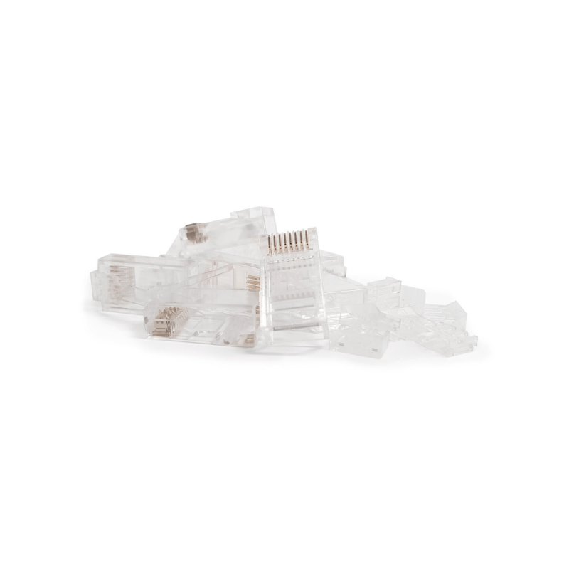 CAT6 Connector RJ45 met hulpstukje  - Voor massieve (solid/stugge) utp kabels - 10 stuks