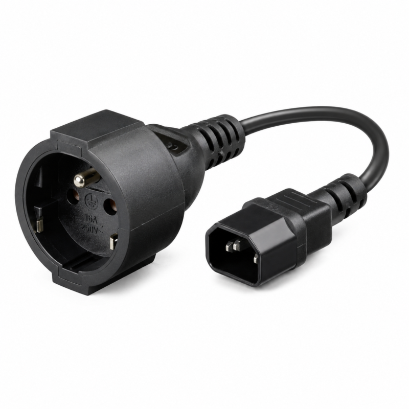Stroomkabel AC plug naar C14  Type E 0,15m verloop - Penaarde