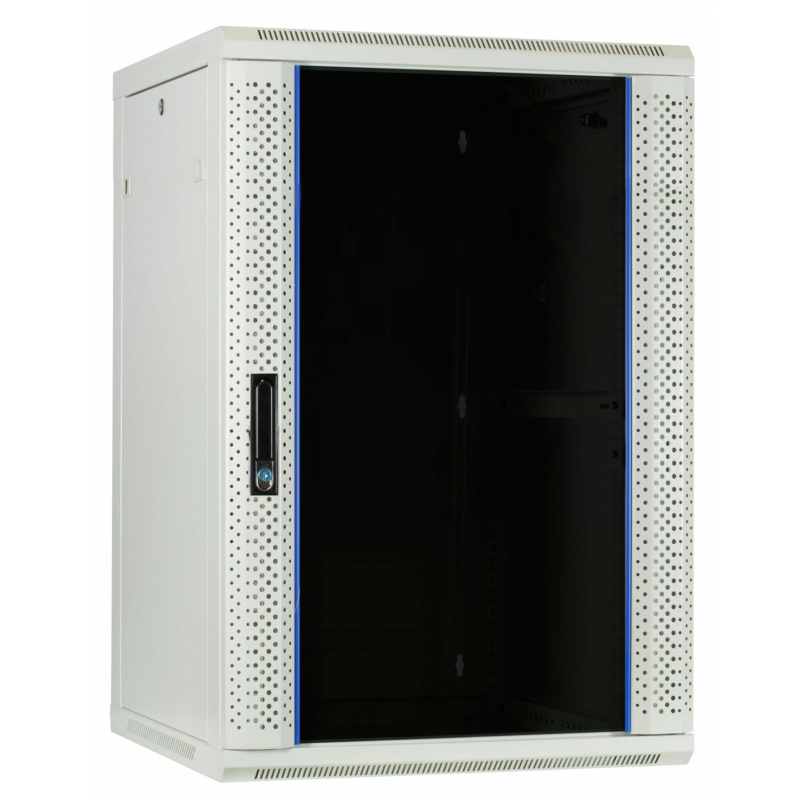 27U witte wandkast met glazen deur 600x600x1300mm (BxDxH)