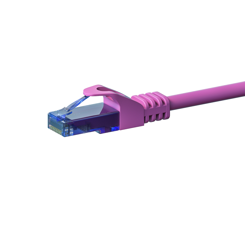 UTP CAT6a patchkabel 0,25m roze - 100% koper