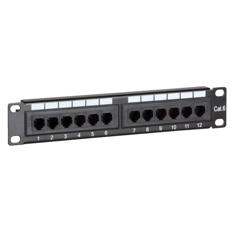 10 inch CAT6 UTP patchpaneel - 12 poorts
