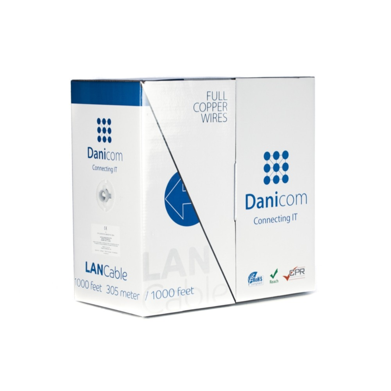 DANICOM CAT5E FTP 305m kabel op rol stug -  LSZH (Dca)