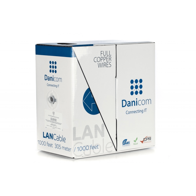 DANICOM CAT5E UTP 305m kabel op rol stug -  LSZH (Dca)