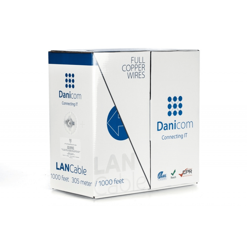 DANICOM CAT6 UTP 305m kabel op rol stug - LSZH (Dca)