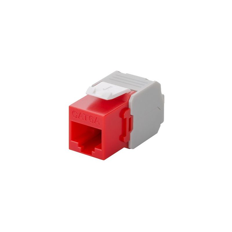 CAT6a UTP Keystone Connector - Toolless - Rood