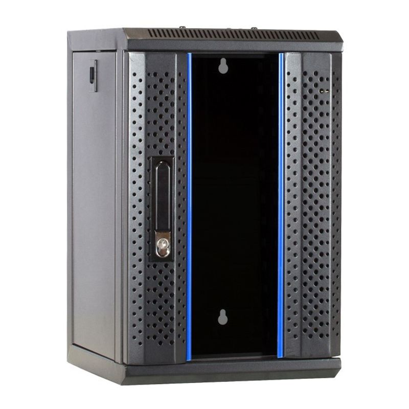 10 inch 9U serverkast met glazen deur 312x310x486mm (BxDxH)